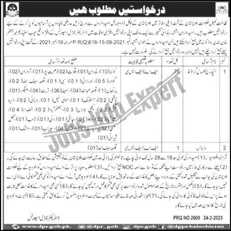 Directorate of Sports Balochistan 2023 Jobs