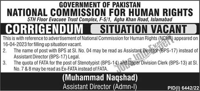 Human Rights National Commission 2023 Jobs