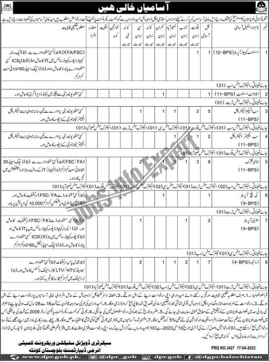 Energy Department Balochistan 2023 Jobs