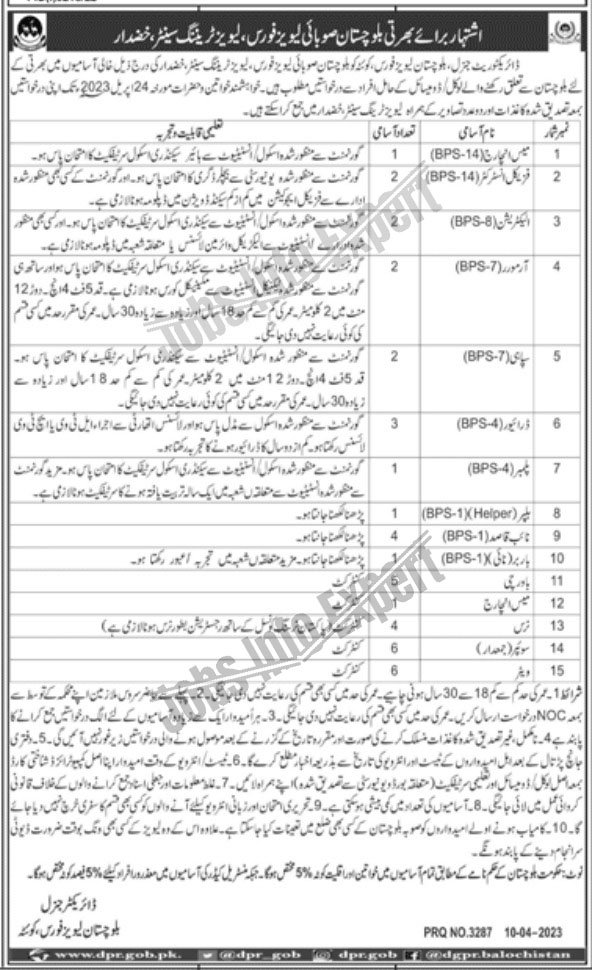 Balochistan Levies Force 2023 Jobs BPS-01 to BPS-14 Recruitment