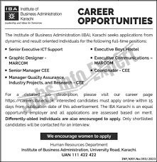 Institute of Business Administration IBA Karachi 2023 Jobs Eligibility Criteria